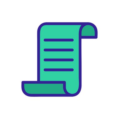 parchment paper scroll icon vector. Isolated contour symbol illustration