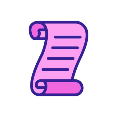 parchment paper scroll icon vector. Isolated contour symbol illustration