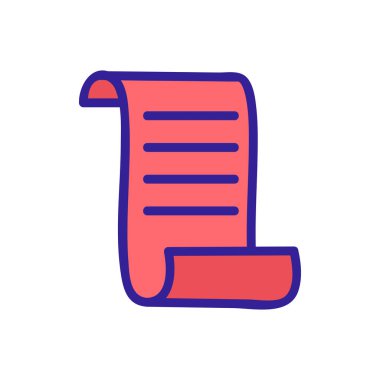 parchment paper scroll icon vector. Isolated contour symbol illustration