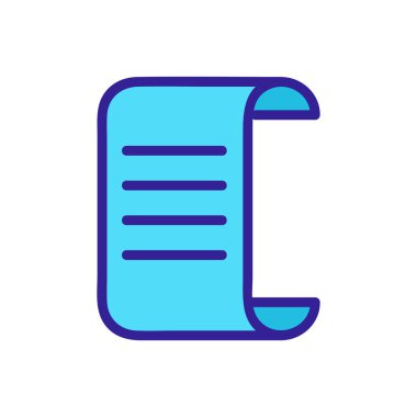 parchment paper scroll icon vector. Isolated contour symbol illustration