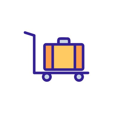 Suitcase luggage icon vector. Isolated contour symbol illustration