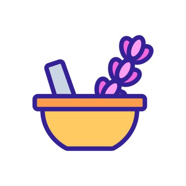 Lavanta baharat ikonu vektörü. İzole edilmiş kontür sembolü gösterimi