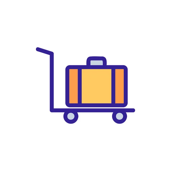 Vecteur d'icônes bagages valise. Illustration de symbole de contour isolé — Image vectorielle