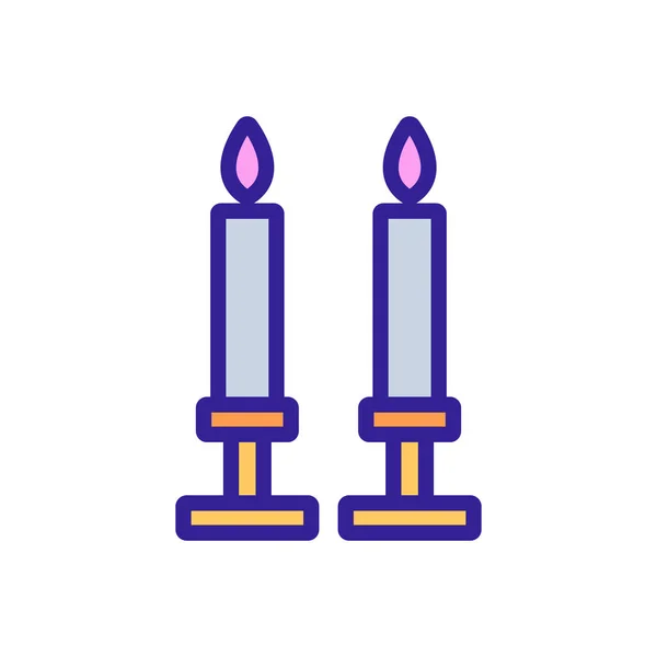 Candle icon vector. Geïsoleerde contoursymbool illustratie — Stockvector