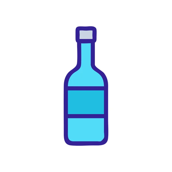 Fles wijn pictogram vector. Geïsoleerde contoursymbool illustratie — Stockvector