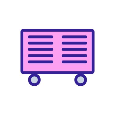 Ev ısıtıcısı ikon taşıyıcısı. İzole edilmiş kontür sembolü gösterimi