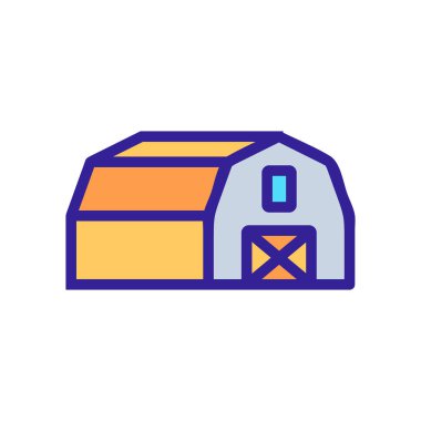 Çiftlik ikonu vektörü. İzole edilmiş kontür sembolü gösterimi