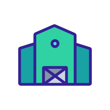 Çiftlik ikonu vektörü. İzole edilmiş kontür sembolü gösterimi