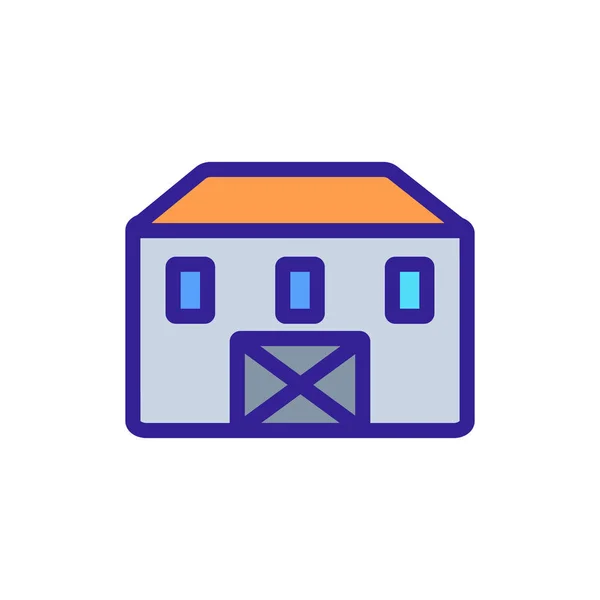 Farm hus ikon vektor. Isolerad kontur symbol illustration — Stock vektor
