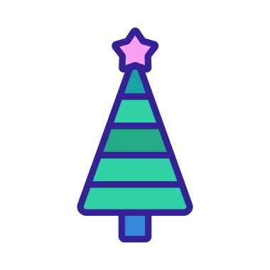 Çam ağacı ikonu vektörü. İzole edilmiş kontür sembolü gösterimi