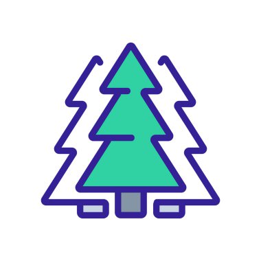 Çam ağacı ikonu vektörü. İzole edilmiş kontür sembolü gösterimi