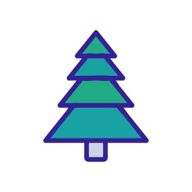 Her zaman yeşil olan Noel ağacı ikonu taşıyıcısı. İzole edilmiş kontür sembolü gösterimi