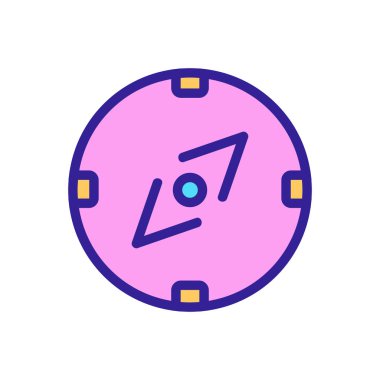 pusula simgesi vektörü. İzole edilmiş kontür sembolü gösterimi