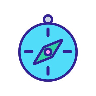 Pusula turist ikonu vektörü. İzole edilmiş kontür sembolü gösterimi