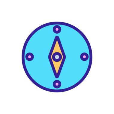 Pusula turist ikonu vektörü. İzole edilmiş kontür sembolü gösterimi