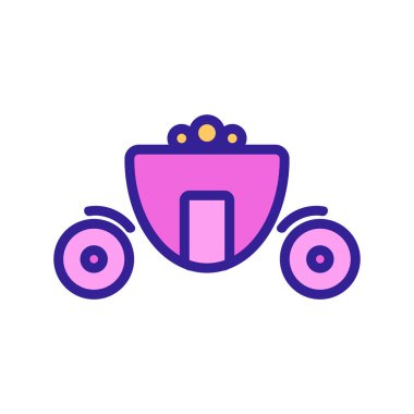 Koç Brougham ikon vektörü. İzole edilmiş kontür sembolü gösterimi