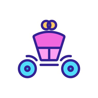 Koç Brougham ikon vektörü. İzole edilmiş kontür sembolü gösterimi