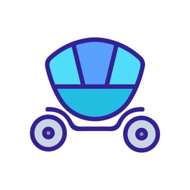 Koç Brougham ikon vektörü. İzole edilmiş kontür sembolü gösterimi