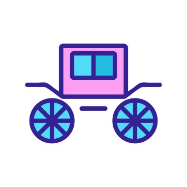 Koç Brougham ikon vektörü. İzole edilmiş kontür sembolü gösterimi