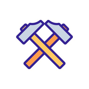 Demirci çekiç ikon vektörü. İzole edilmiş kontür sembolü gösterimi