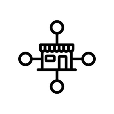 Bayilik iş ikonu vektörü. İzole edilmiş kontür sembolü gösterimi