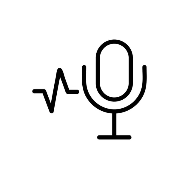 Micrófono Vector Icono Sonido Signo Línea Delgada Ilustración Del Símbolo — Archivo Imágenes Vectoriales