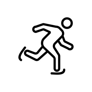 Hokey oyuncusu ikon vektörü. İnce çizgi işareti. İzole edilmiş kontür sembolü gösterimi