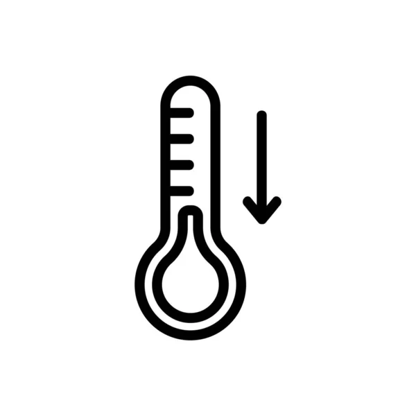 Vettore Icona Bassa Temperatura Segno Linea Sottile Illustrazione Del Simbolo — Vettoriale Stock