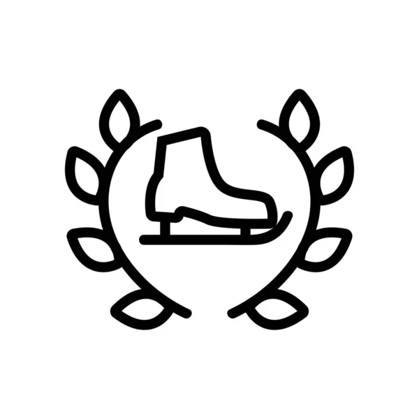 Герб Вектор Икон Хоккея Знак Тонкой Линии Изолированная Контурная Иллюстрация — стоковый вектор