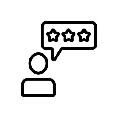 Reyting, insan simgesi vektörü. İnce çizgi işareti. İzole edilmiş kontür sembolü gösterimi