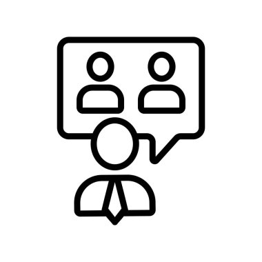 Yönlendirme, iş simgesi vektörü. İnce çizgi işareti. İzole edilmiş kontür sembolü gösterimi