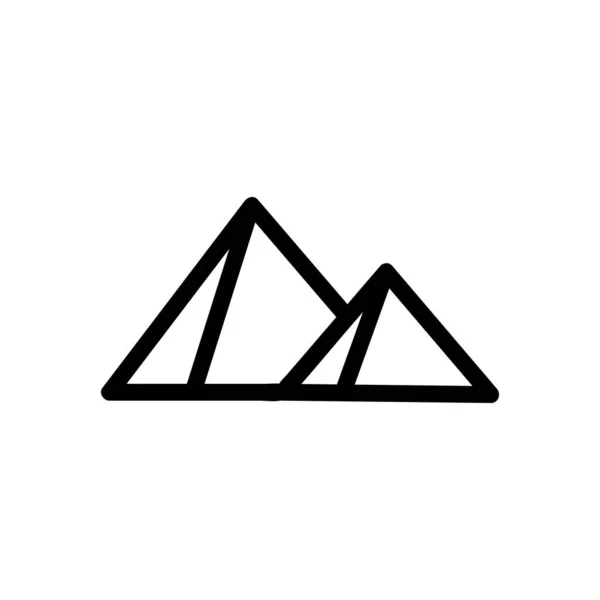 Egypte Pyramide Icône Vecteur Signe Fin Illustration Symbole Contour Isolé — Image vectorielle