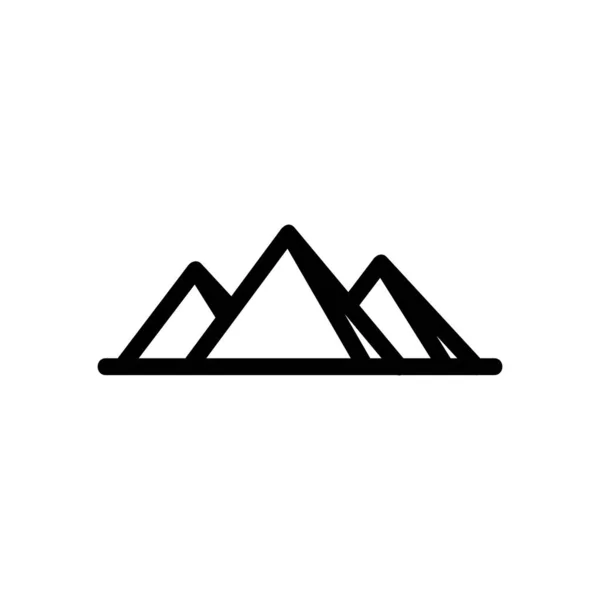 Egypten Pyramid Ikon Vektor Tunn Linje Tecken Isolerad Kontur Symbol — Stock vektor
