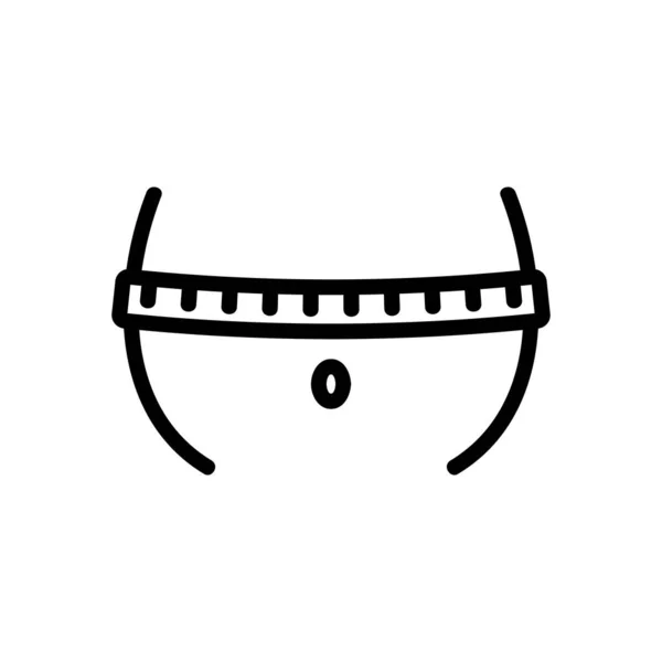 Circunferencia Cintura Vector Icono Signo Línea Delgada Ilustración Del Símbolo — Archivo Imágenes Vectoriales