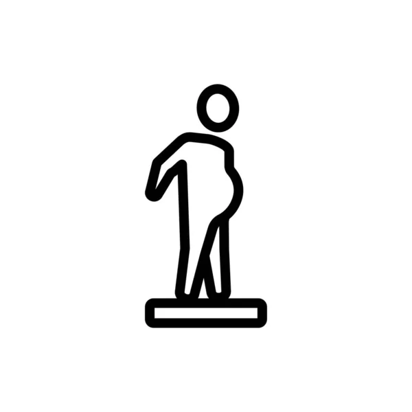 完全な男のアイコンベクトル 細い線の記号 独立した輪郭シンボルイラスト — ストックベクタ