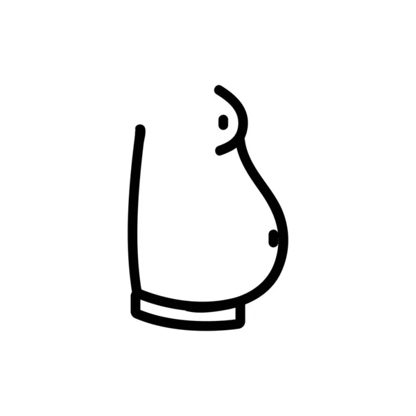 人間のアイコンの腹はベクトルです 細い線の記号 独立した輪郭シンボルイラスト — ストックベクタ