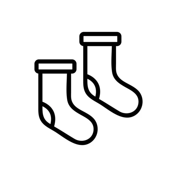 Vektor Ikony Teplé Ponožky Značka Tenké Čáry Izolovaný Obrysový Symbol — Stockový vektor