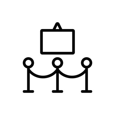 resim, gösteri simgesi vektörü. İnce çizgi işareti. İzole edilmiş kontür sembolü gösterimi