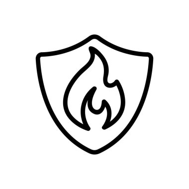 Yanıcı madde ikon vektörü. İnce çizgi işareti. İzole edilmiş kontür sembolü gösterimi