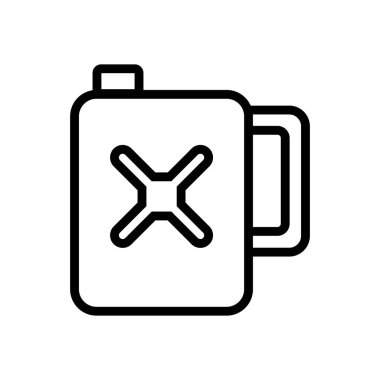 Yanıcı madde ikon vektörü. İnce çizgi işareti. İzole edilmiş kontür sembolü gösterimi