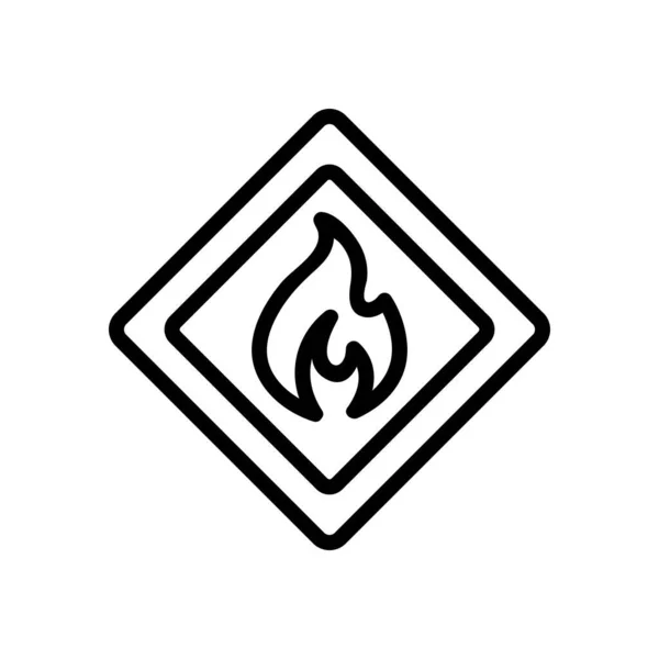 Vector Icono Material Inflamable Signo Línea Delgada Ilustración Del Símbolo — Vector de stock