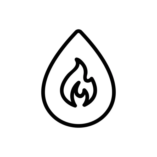 Fuego Vector Icono Líquido Signo Línea Delgada Ilustración Del Símbolo — Vector de stock