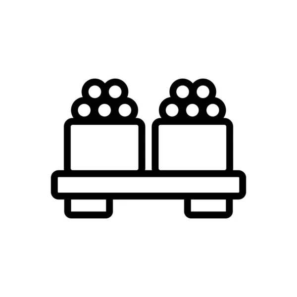 Sushi Kaviar Symbol Vektor Schlankheitszeichen Isolierte Kontursymboldarstellung — Stockvektor