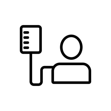 Kan bağışı ikonu vektörü. İnce çizgi işareti. İzole edilmiş kontür sembolü gösterimi