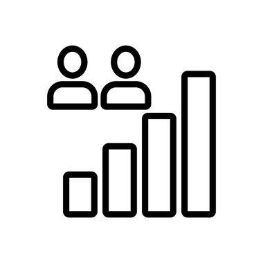 Seyirci grafiği bir ikon vektörüdür. İnce çizgi işareti. İzole edilmiş kontür sembolü gösterimi