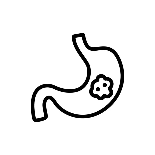 癌胃アイコンベクター 細い線の記号 独立した輪郭シンボルイラスト — ストックベクタ