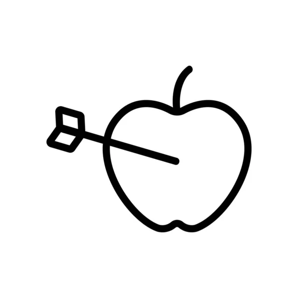 Appleのターゲットアイコンベクトル 細い線の記号 独立した輪郭シンボルイラスト — ストックベクタ