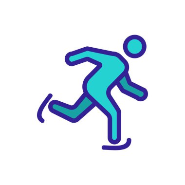 Hokey oyuncusu ikon vektörü. İnce çizgi işareti. İzole edilmiş kontür sembolü gösterimi