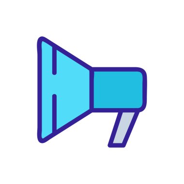 megafon ikon vektörü. İnce çizgi işareti. İzole edilmiş kontür sembolü gösterimi