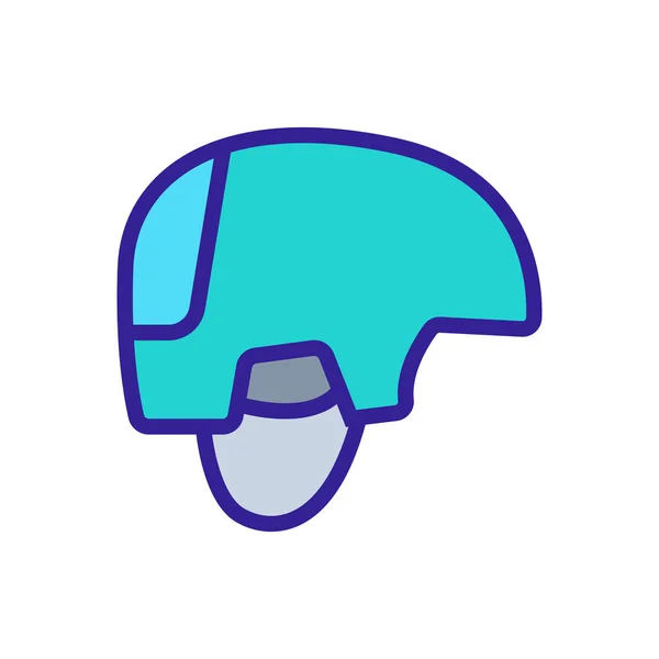 アスリートヘルメットアイコンベクトル 細い線の記号 独立した輪郭シンボルイラスト — ストックベクタ